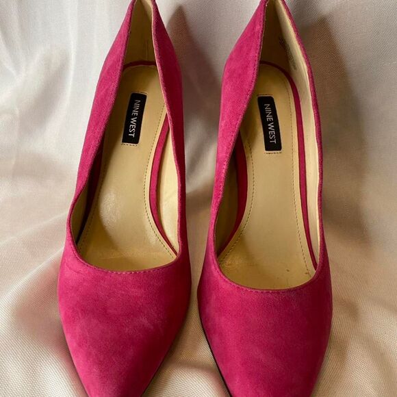 Nine-west Pink Suede Heels - Picture 3 of 5